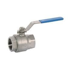 Valvola a sfera in acciaio inox con leva blu