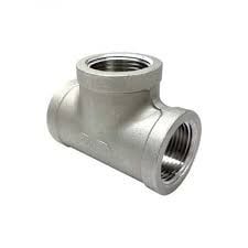 Raccordo a T in acciaio inox con filettature femmina