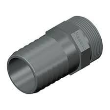 Raccordo portagomma filettato in PVC grigio